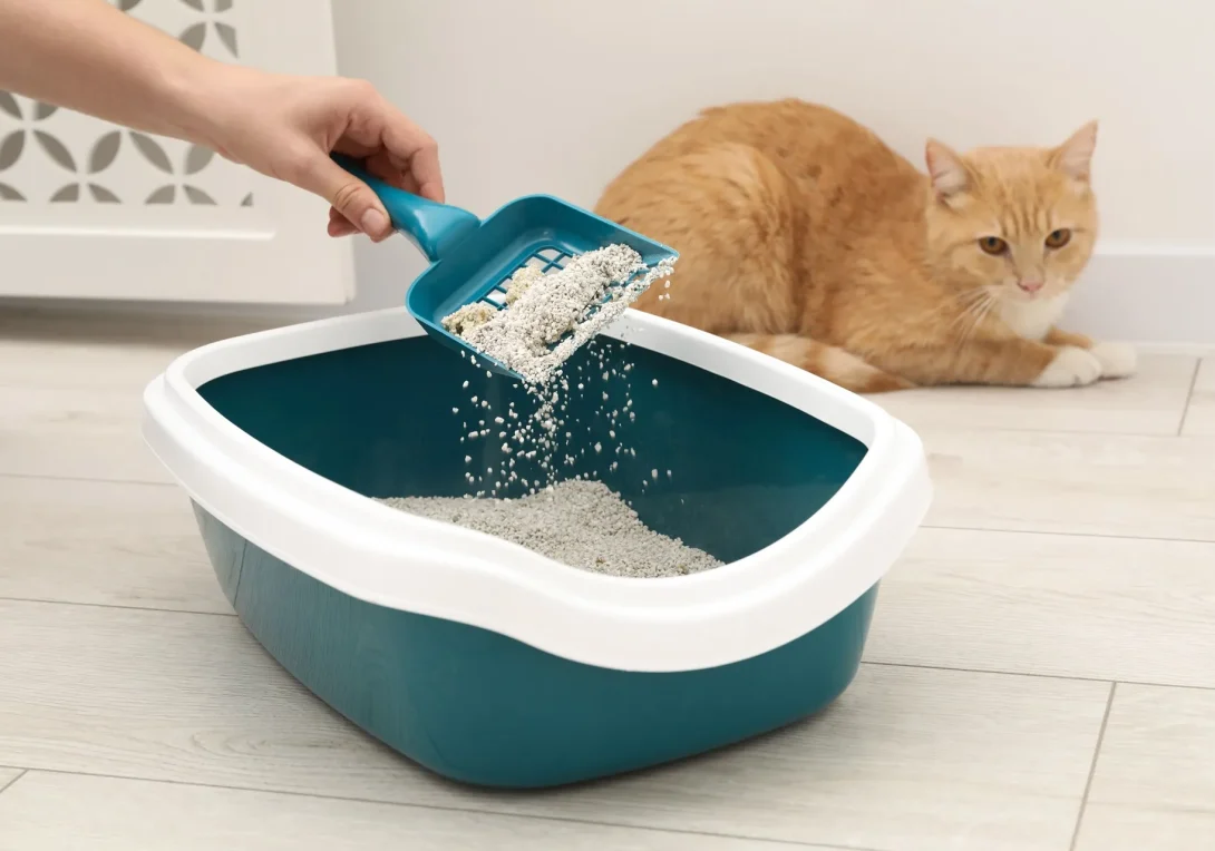 woman-cleaning-cat-litter-tray-with-scoop-indoors-closeup_11zon woman-cleaning-cat-litter-tray-with-scoop-indoors-closeup_11zon